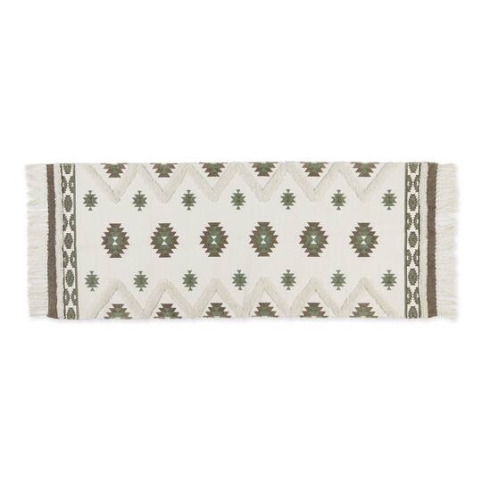 DII® Printed Off-White Hand-Loomed Shag Rug Runner